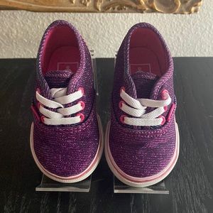 Adorable Toddler Girl’s Iridescent Vans Sneakers